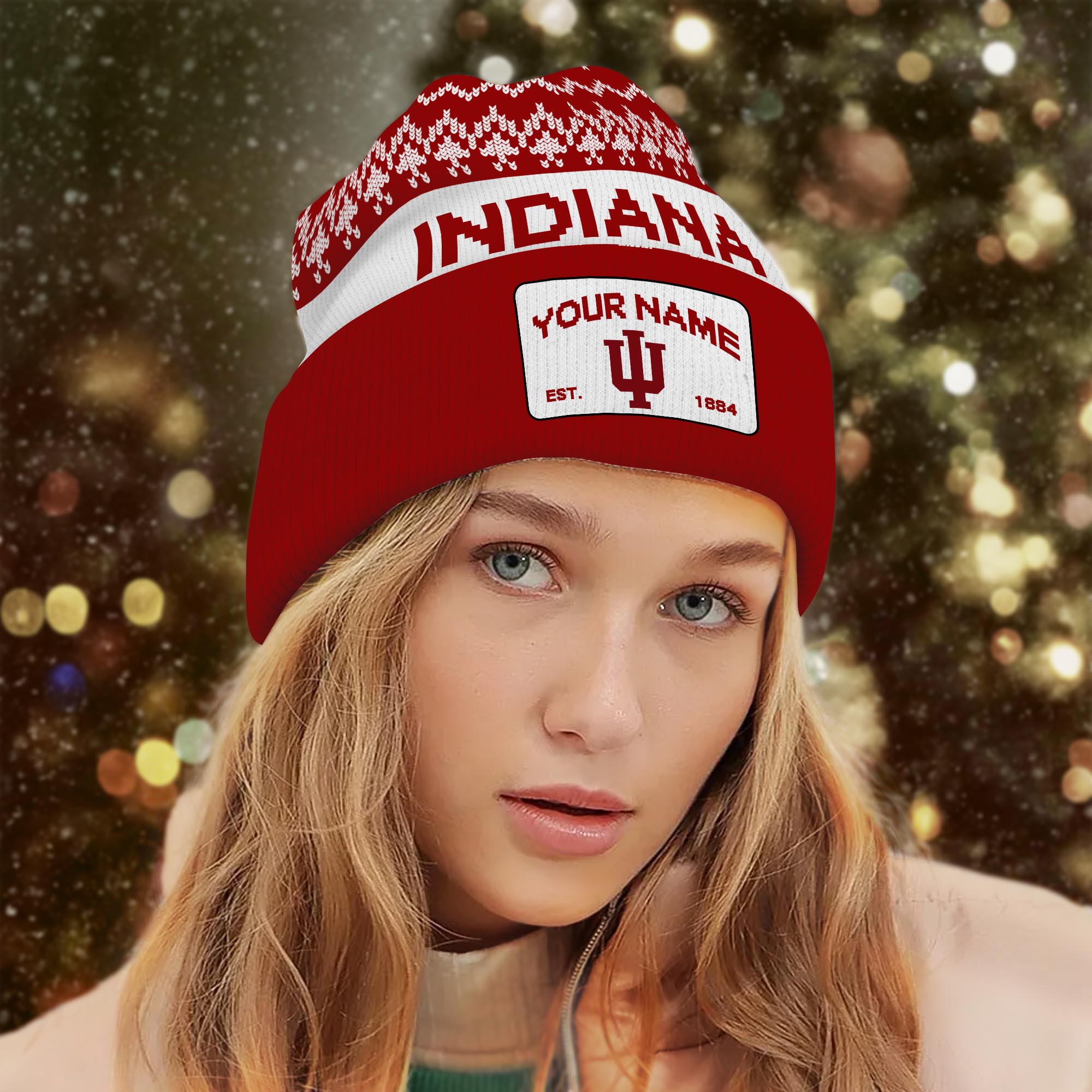Sportswearmerch Indiana Hoosiers NCAA Christmas Beanie Hat For Fan