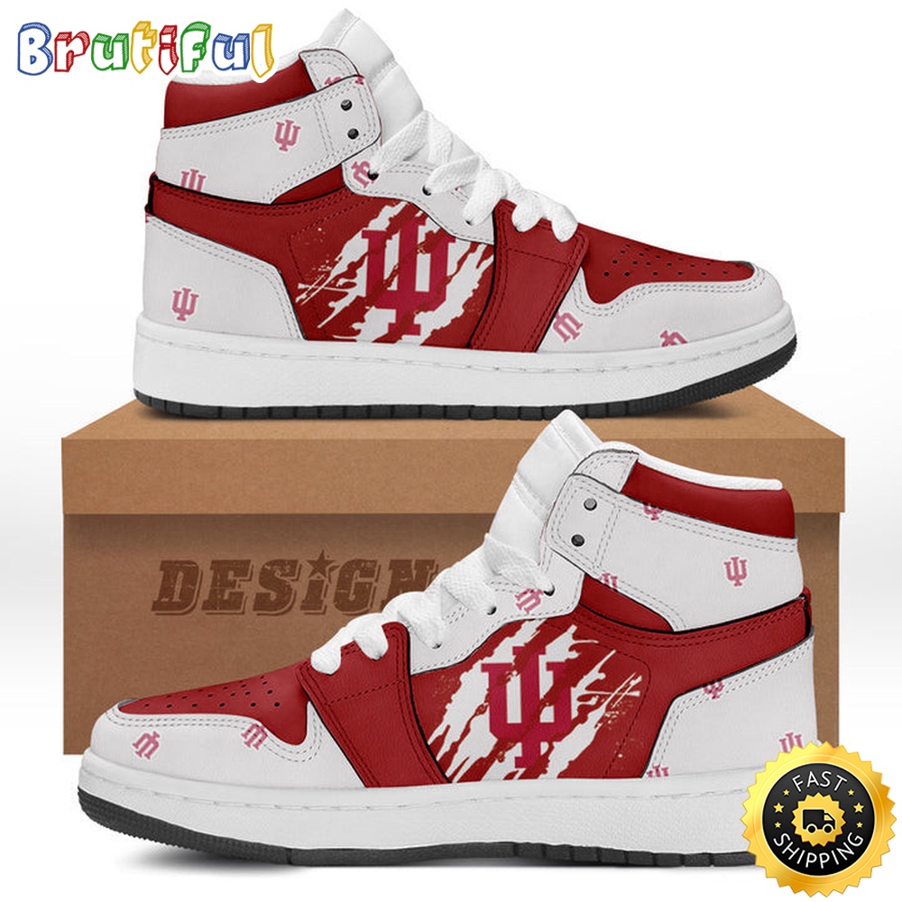 Sportswearmerch Indiana Hoosiers NCAA Crimson AJ1 High Sneakers Shoes For Men And Women