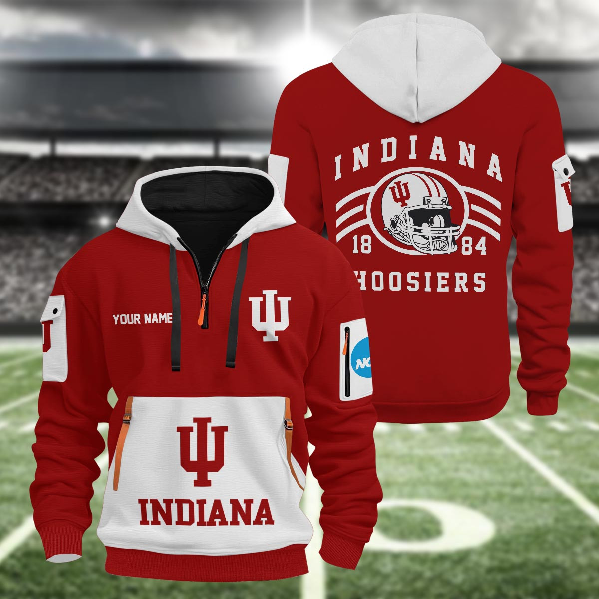 Sportswearmerch Indiana Hoosiers NCAA Half Zip Hoodie Personalized For Fan