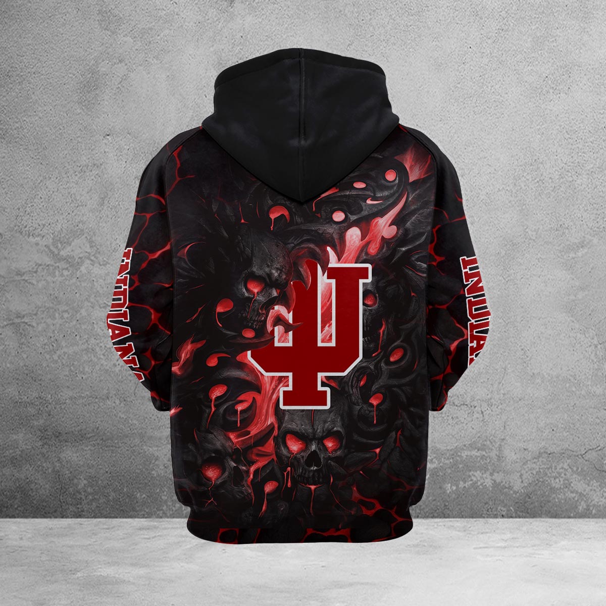 Sportswearmerch Indiana Hoosiers NCAA Lava Skull Hoodie For Fan
