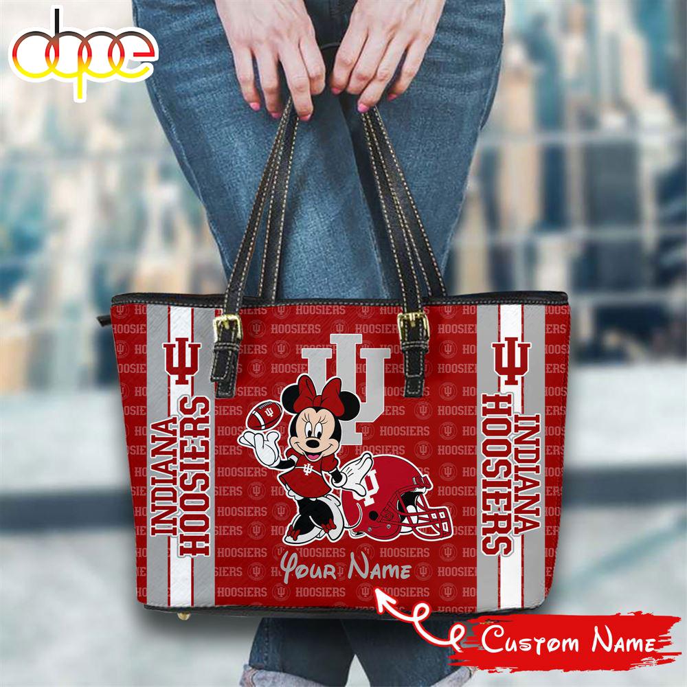 Sportswearmerch Indiana Hoosiers NCAA Minnie Women Leather Tote Bag For Fan
