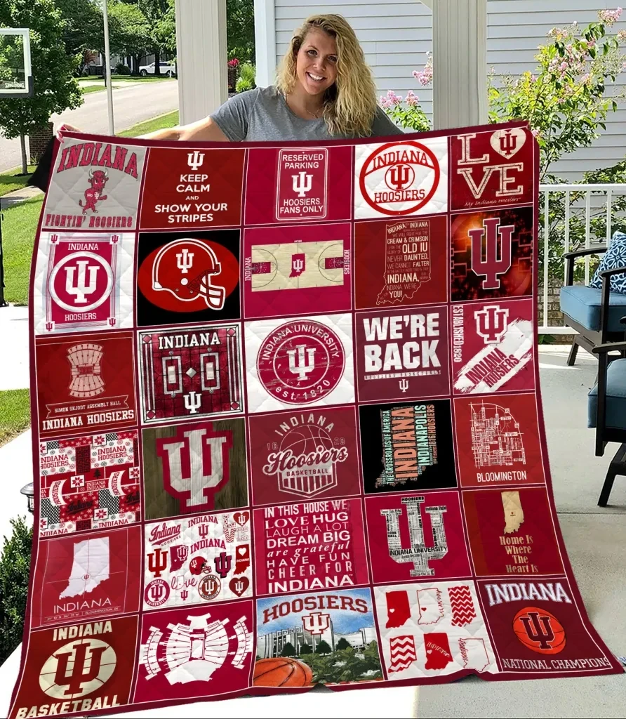 Sportswearmerch Indiana Hoosiers NCAA Quilt Blanket For Fan