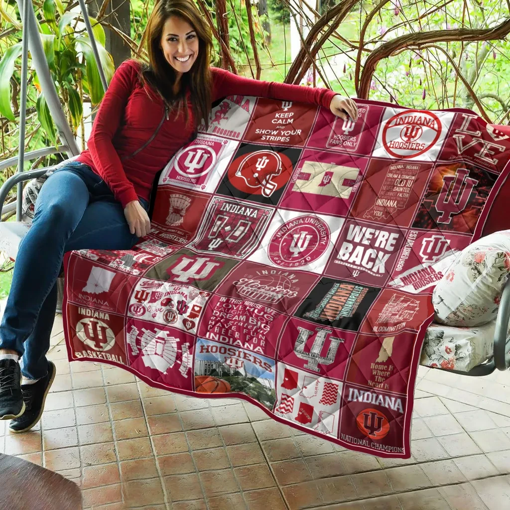 Sportswearmerch Indiana Hoosiers NCAA Quilt Blanket For Fan