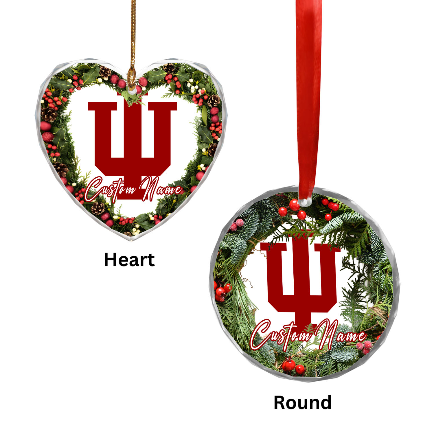 Sportswearmerch Indiana Hoosiers NCAA x Christmas Glass Ornament Gift For Fans