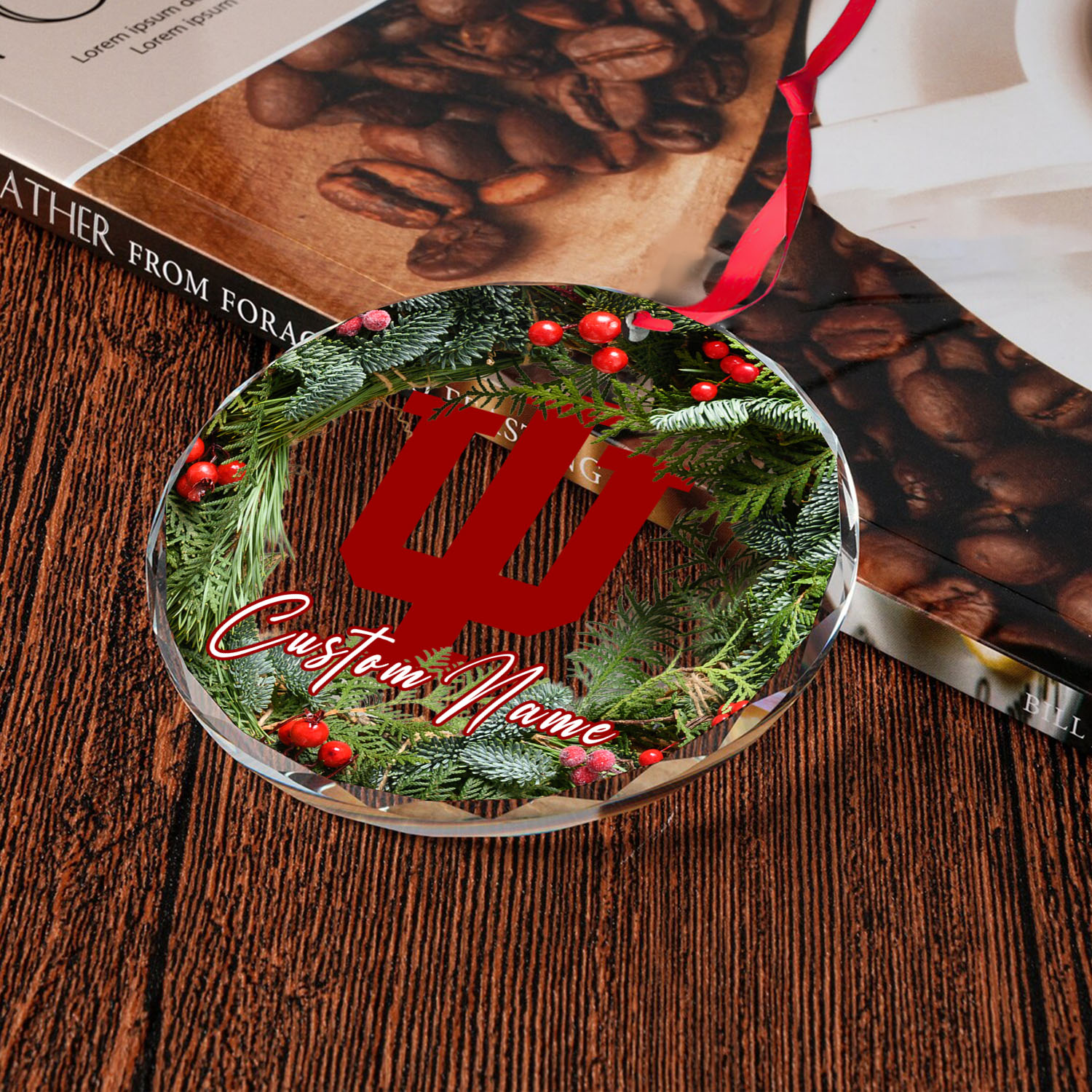 Sportswearmerch Indiana Hoosiers NCAA x Christmas Glass Ornament Gift For Fans