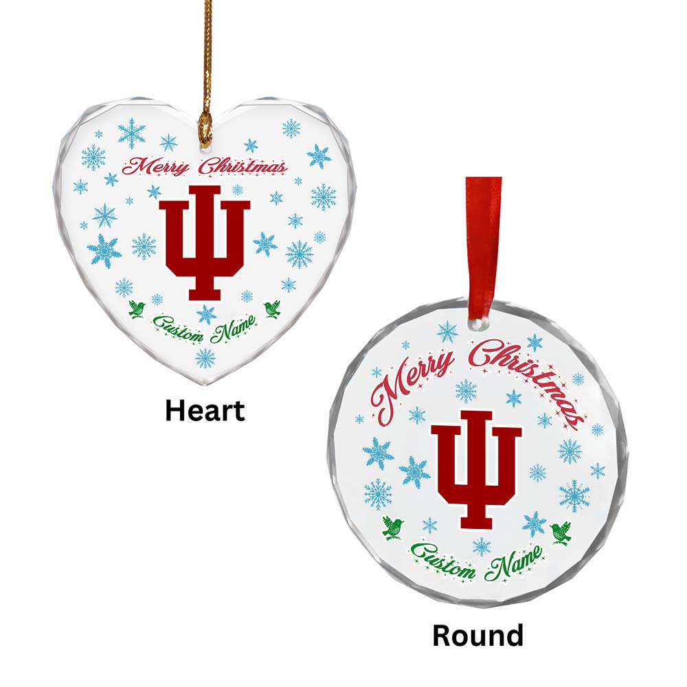 Sportswearmerch Indiana Hoosiers NCAA x Christmas Glass Ornament Gift For Fans