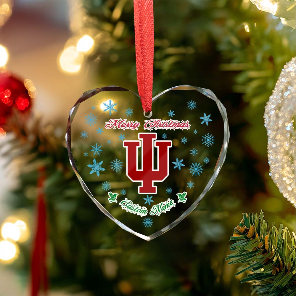 Sportswearmerch Indiana Hoosiers NCAA x Christmas Glass Ornament Gift For Fans