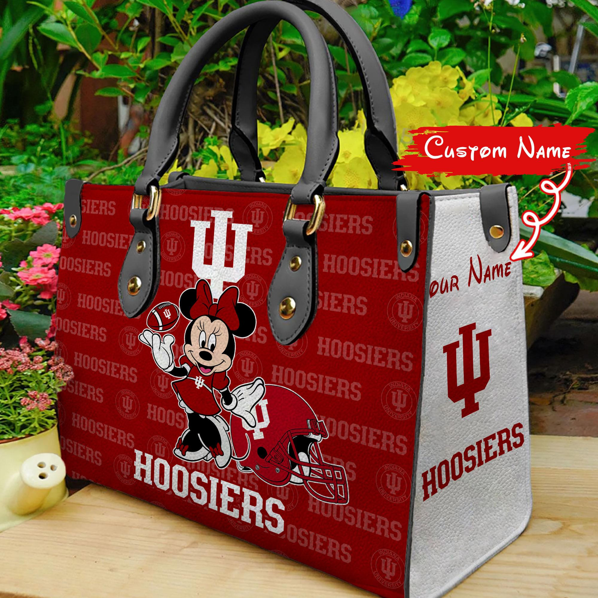 Sportswearmerch Indiana Hoosiers NCAA x Minnie Women Leather Handbag For Fan