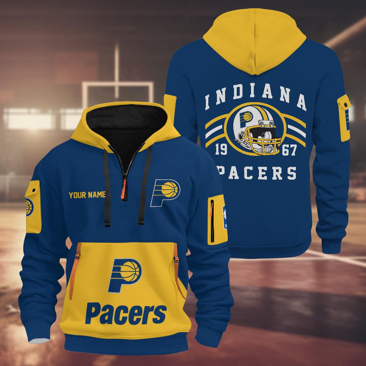 Sportswearmerch Indiana Pacers NBA Half Zip Hoodie Personalized For Fan