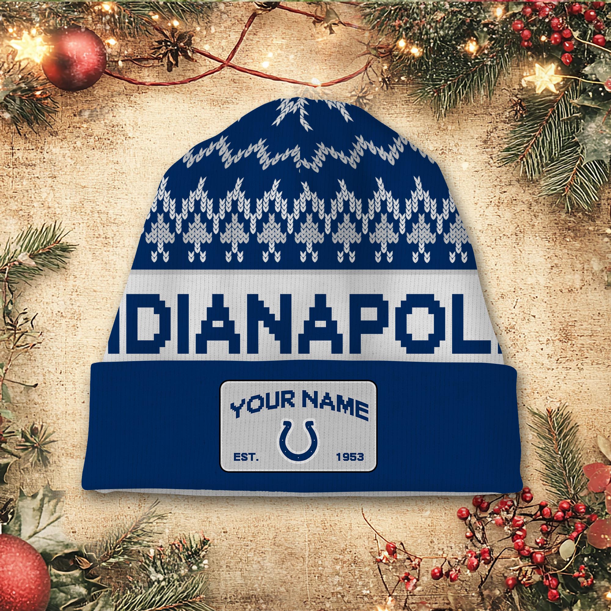 Sportswearmerch Indianapolis Colts NFL Christmas Beanie Hat For Fan