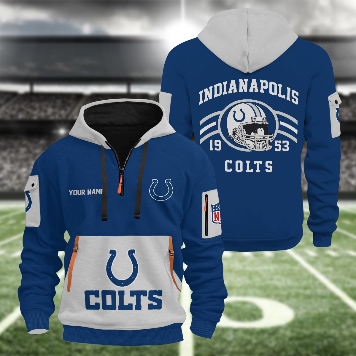 Sportswearmerch Indianapolis Colts NFL Half Zip Hoodie Personalized For Fan