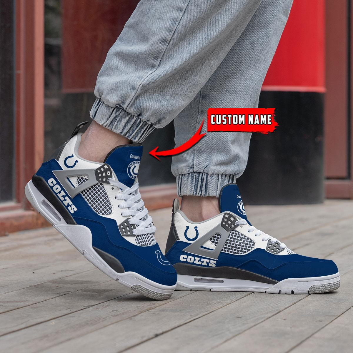 Sportswearmerch Indianapolis Colts NFL Personalized Air Jordan 4 SnAJ4 Sneakers Shoes For Men And Women