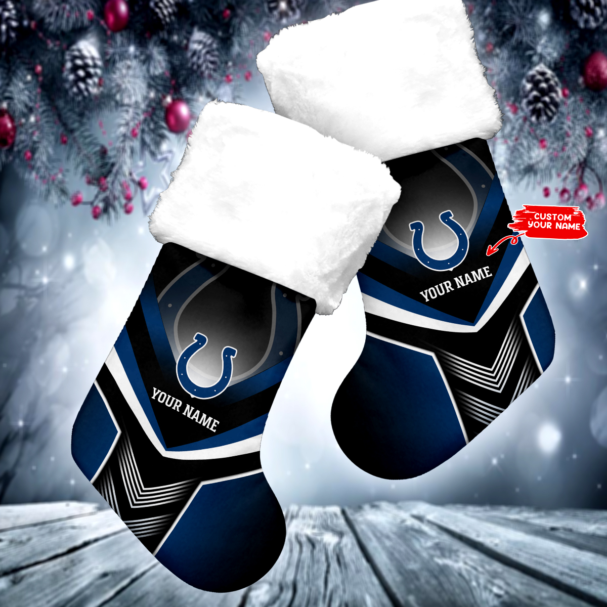Sportswearmerch Indianapolis Colts NFL Personalized Christmas Socks For Fan
