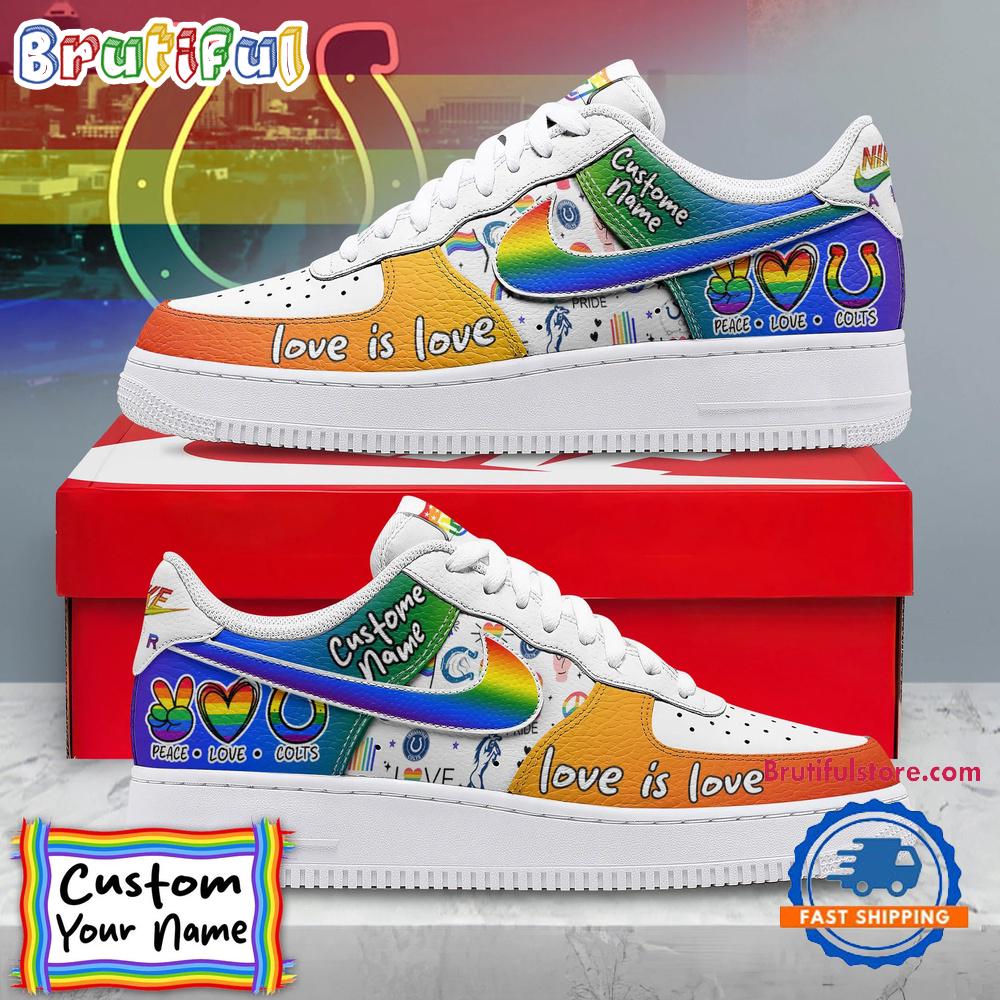 Sportswearmerch Indianapolis Colts NFL Pride Peace Love Colts Custom Air Low-Top Shoes For Men And Women