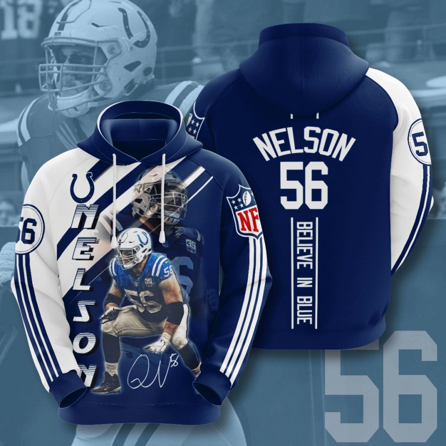 Sportswearmerch Indianapolis Colts NFL Quenton Nelson Stripes Personalized Hoodie For Fan