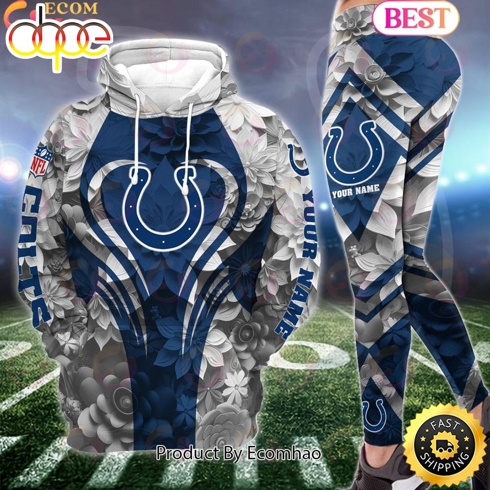 Sportswearmerch Indianapolis Colts NFL Special Flowers Design Hoodie And Leggings For Fan