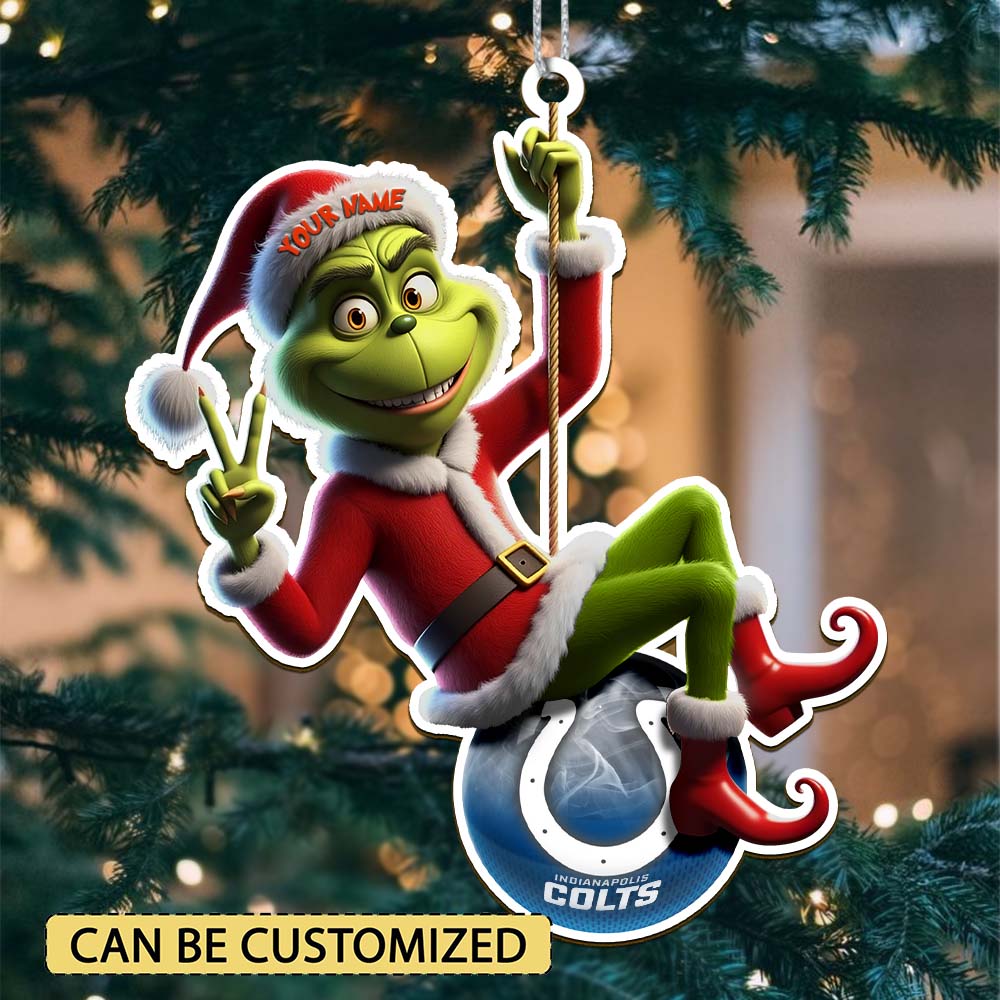 Sportswearmerch Indianapolis Colts NFL The Grinch x Christmas Acrylic Ornament Gift For Fan