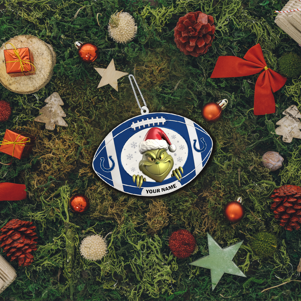 Sportswearmerch Indianapolis Colts NFL The Grinch x Christmas Acrylic Ornament Gift For Fan