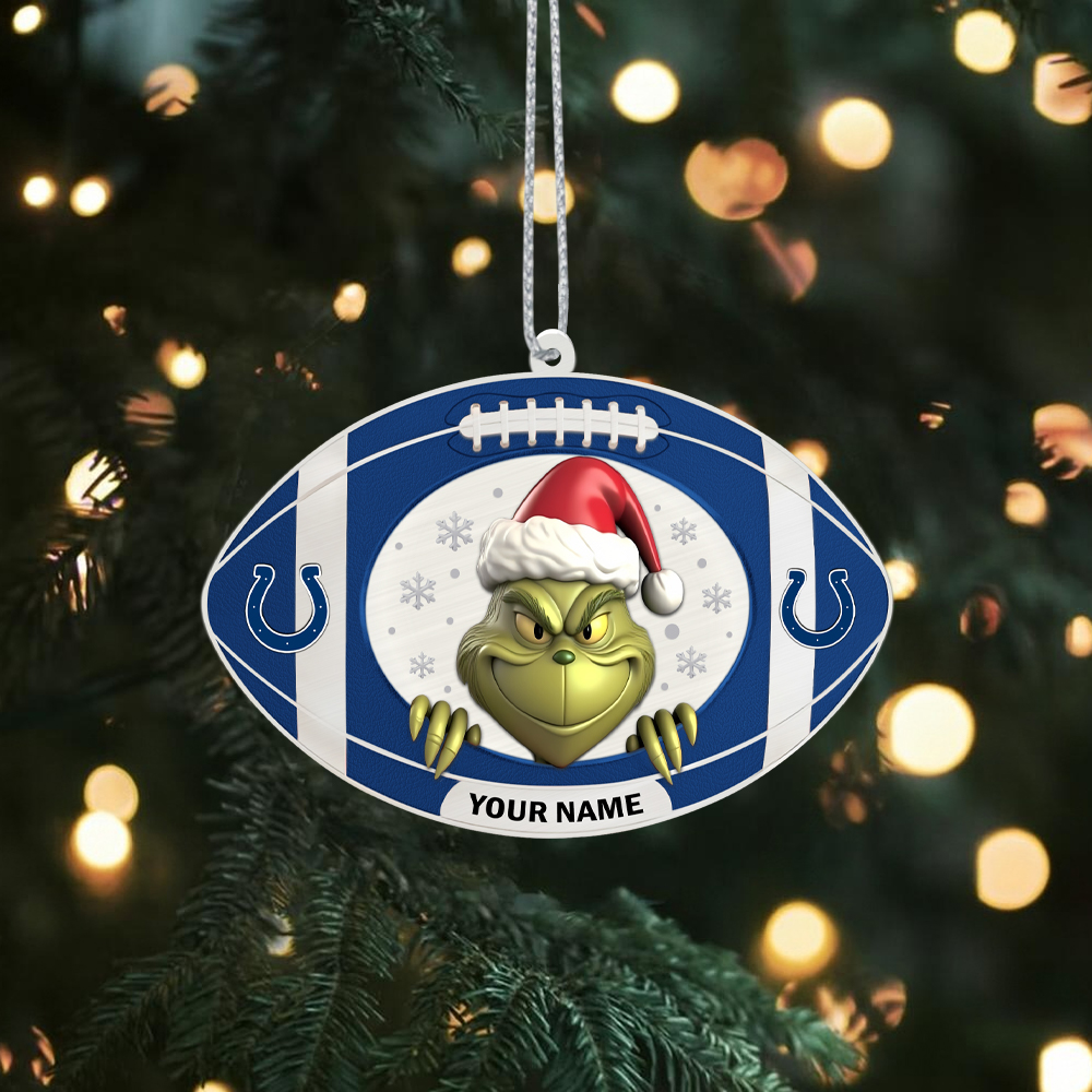 Sportswearmerch Indianapolis Colts NFL The Grinch x Christmas Acrylic Ornament Gift For Fan