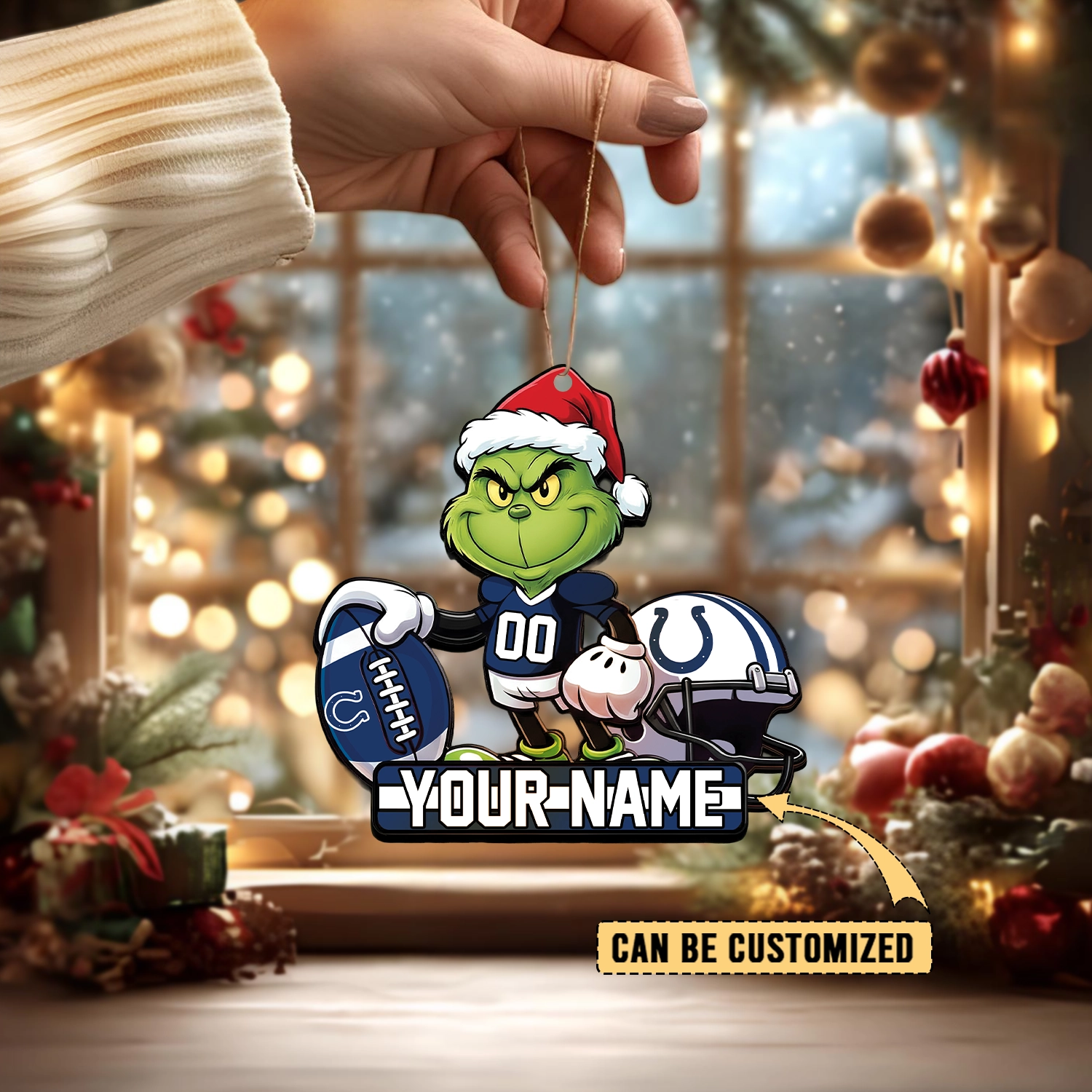 Sportswearmerch Indianapolis Colts NFL The Grinch x Christmas Acrylic Ornament Gift For Fan