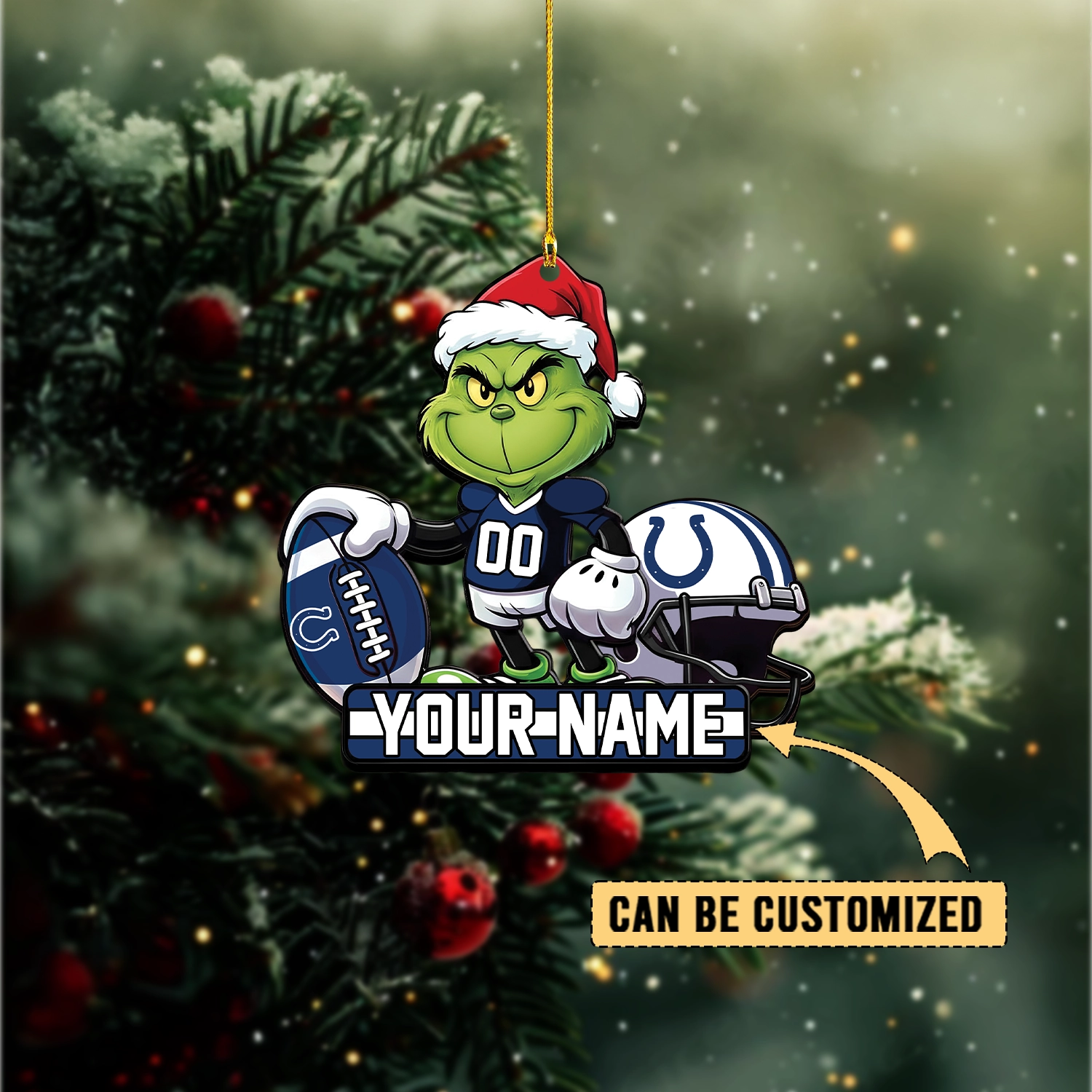 Sportswearmerch Indianapolis Colts NFL The Grinch x Christmas Acrylic Ornament Gift For Fan