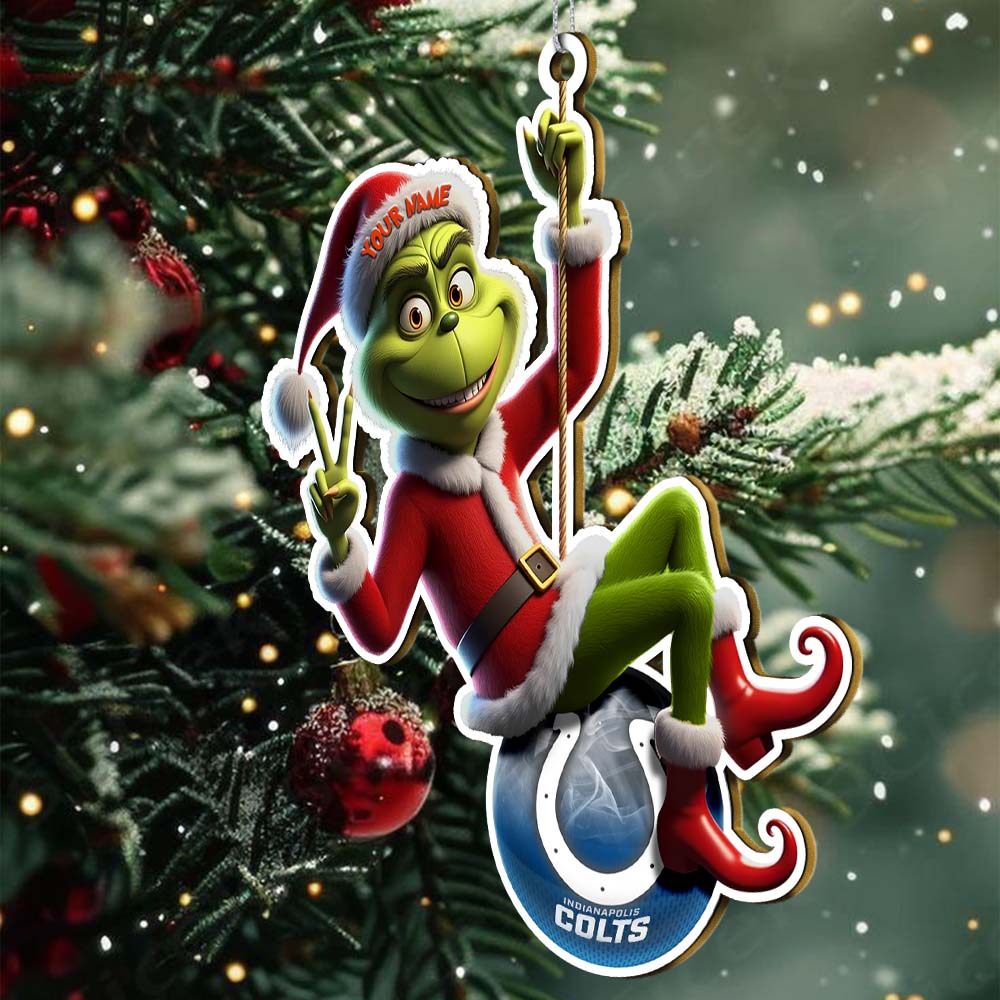 Sportswearmerch Indianapolis Colts NFL The Grinch x Christmas Acrylic Ornament Gift For Fan