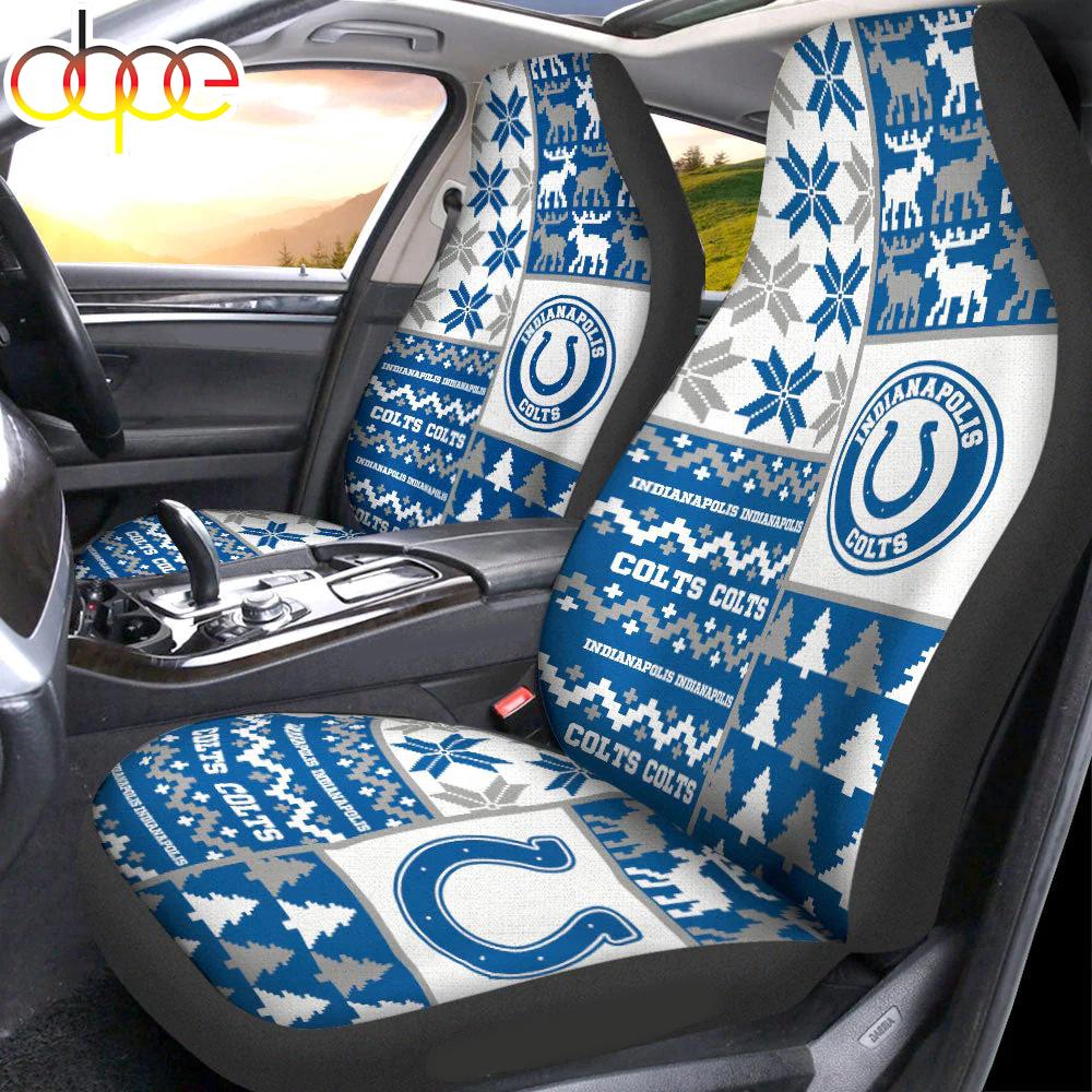 Sportswearmerch Indianapolis Colts NFL Ugly Christmas Car Seat Covers For Fan