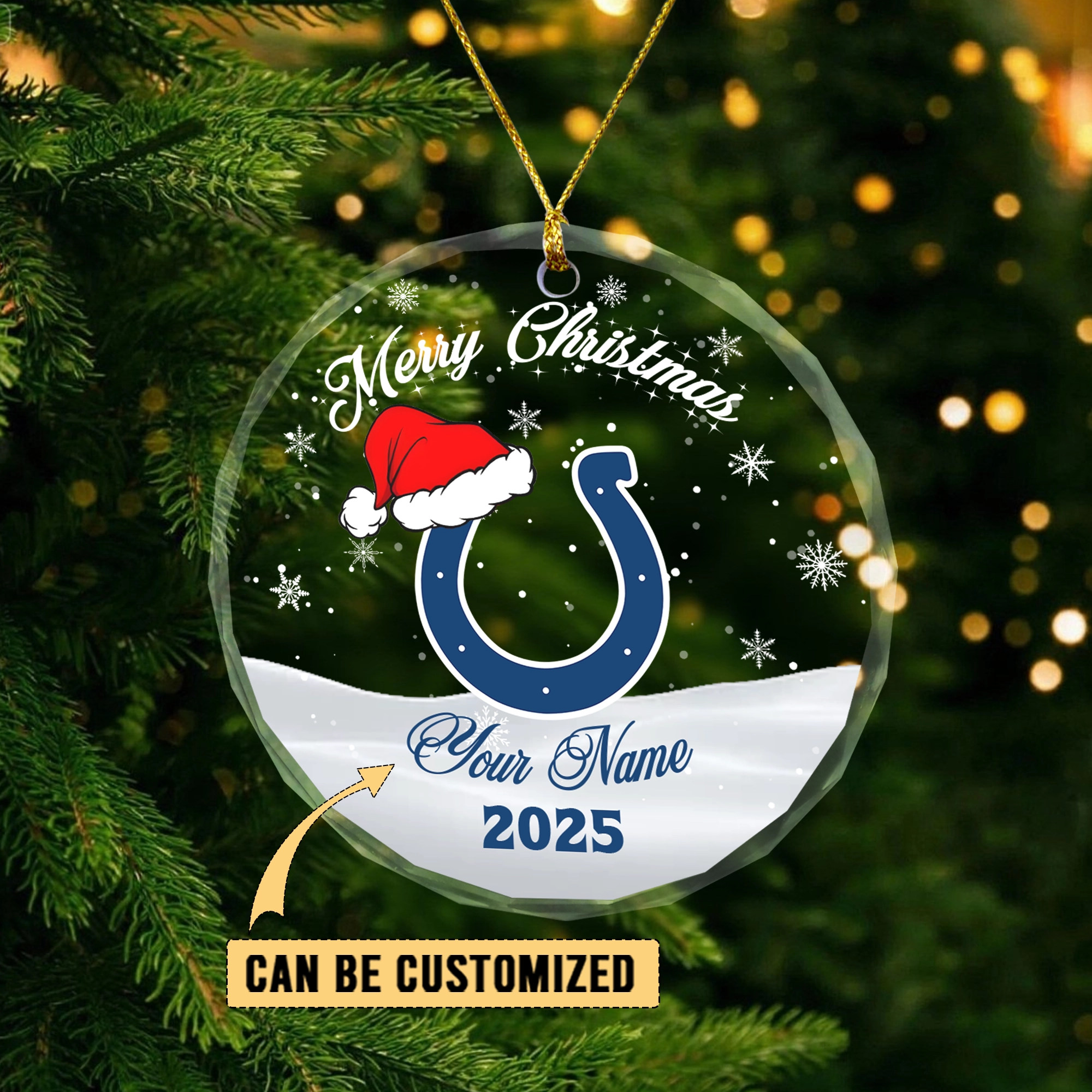 Sportswearmerch Indianapolis Colts NFL x Christmas Glass Ornament Gift For Fan