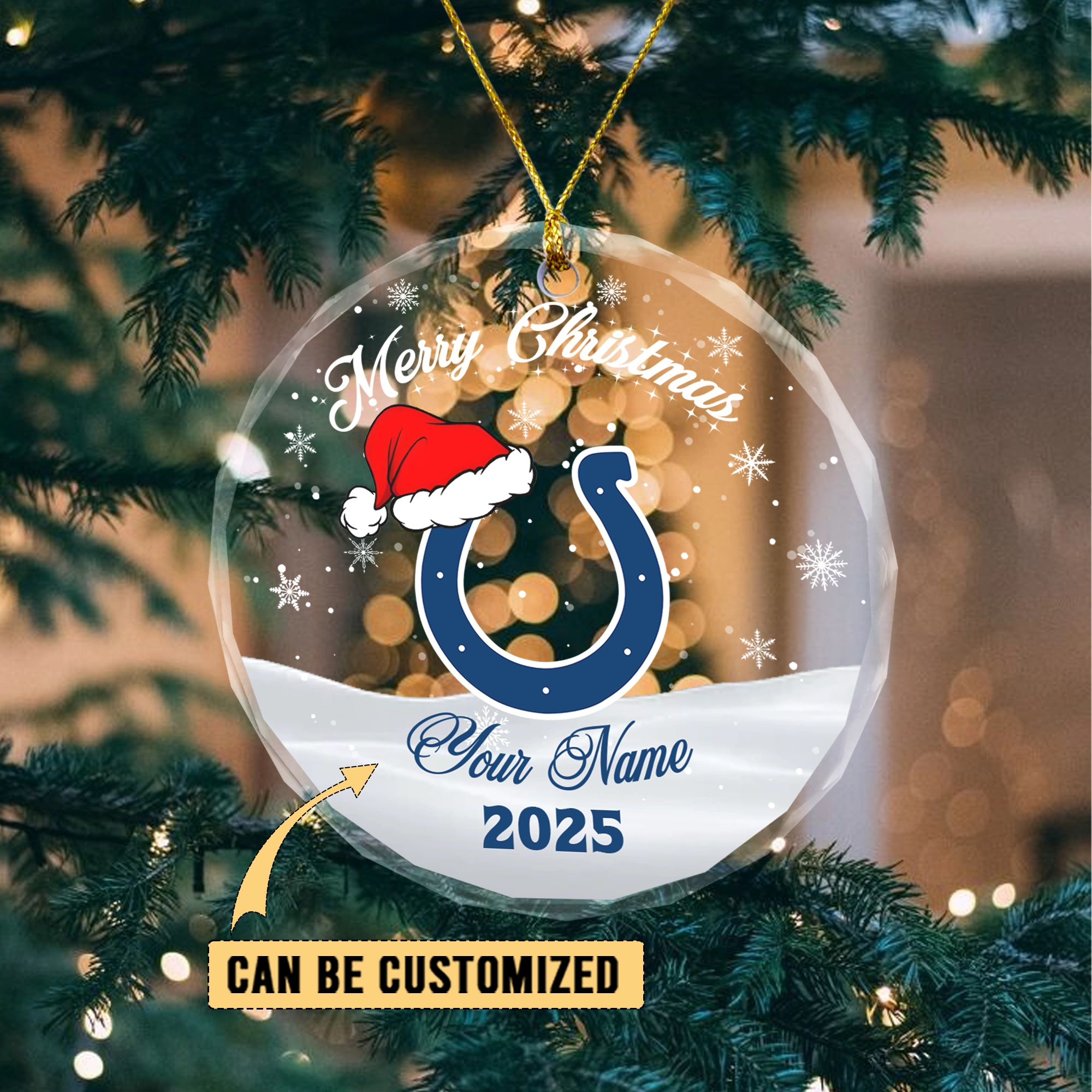 Sportswearmerch Indianapolis Colts NFL x Christmas Glass Ornament Gift For Fan