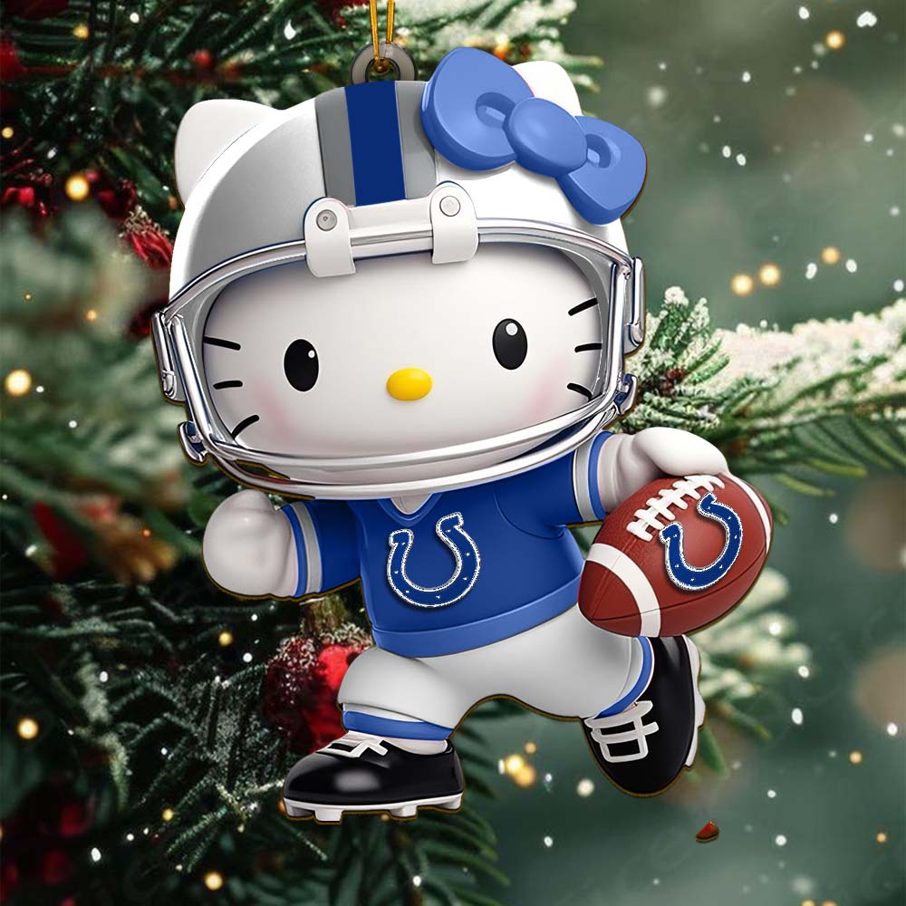 Sportswearmerch Indianapolis Colts NFL x Hello Kitty Personalized Acrylic Ornament Gift For Fans