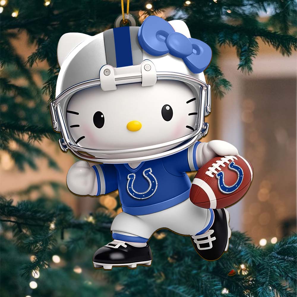 Sportswearmerch Indianapolis Colts NFL x Hello Kitty Personalized Acrylic Ornament Gift For Fans