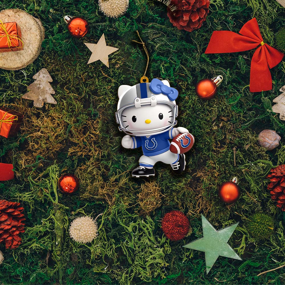 Sportswearmerch Indianapolis Colts NFL x Hello Kitty Personalized Acrylic Ornament Gift For Fans