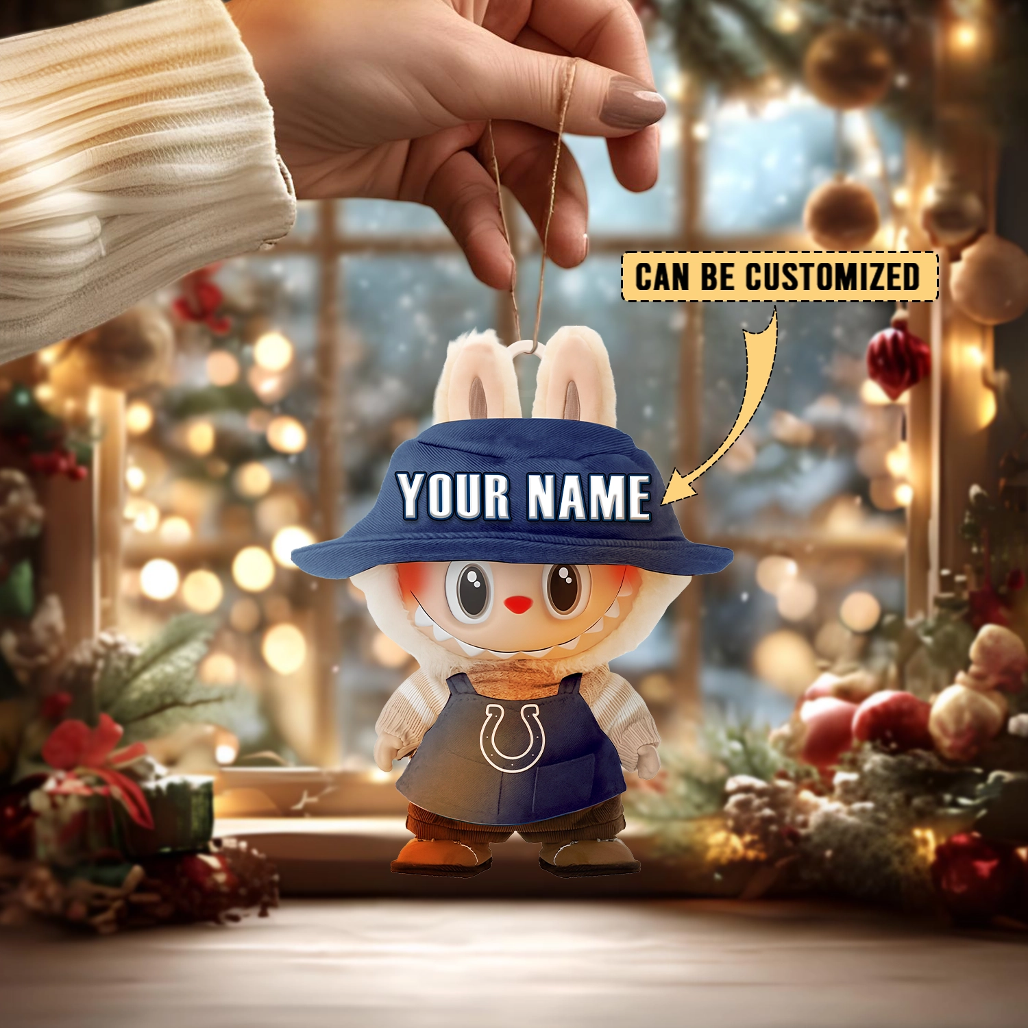 Sportswearmerch Indianapolis Colts NFL x Labubu Christmas Personalized Acrylic Ornament Gift For Fans