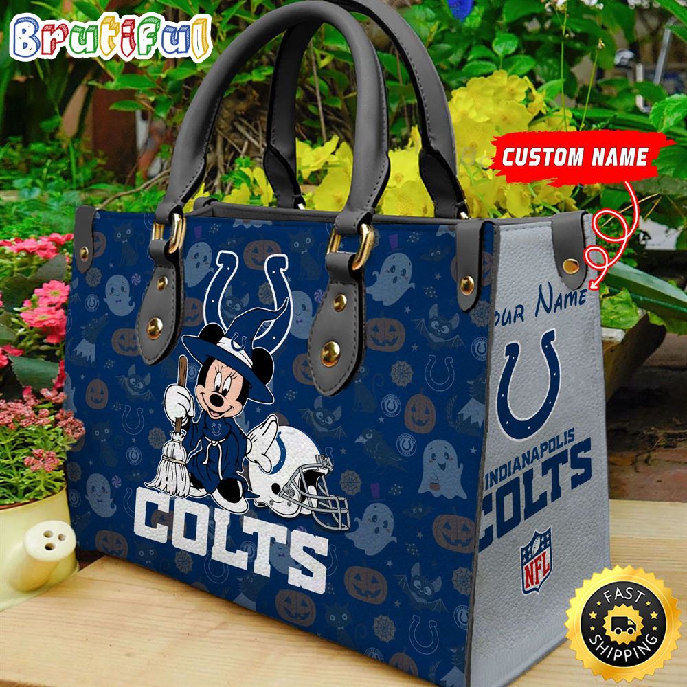 Sportswearmerch Indianapolis Colts NFL x Minnie Halloween Leather Handbag For Fan