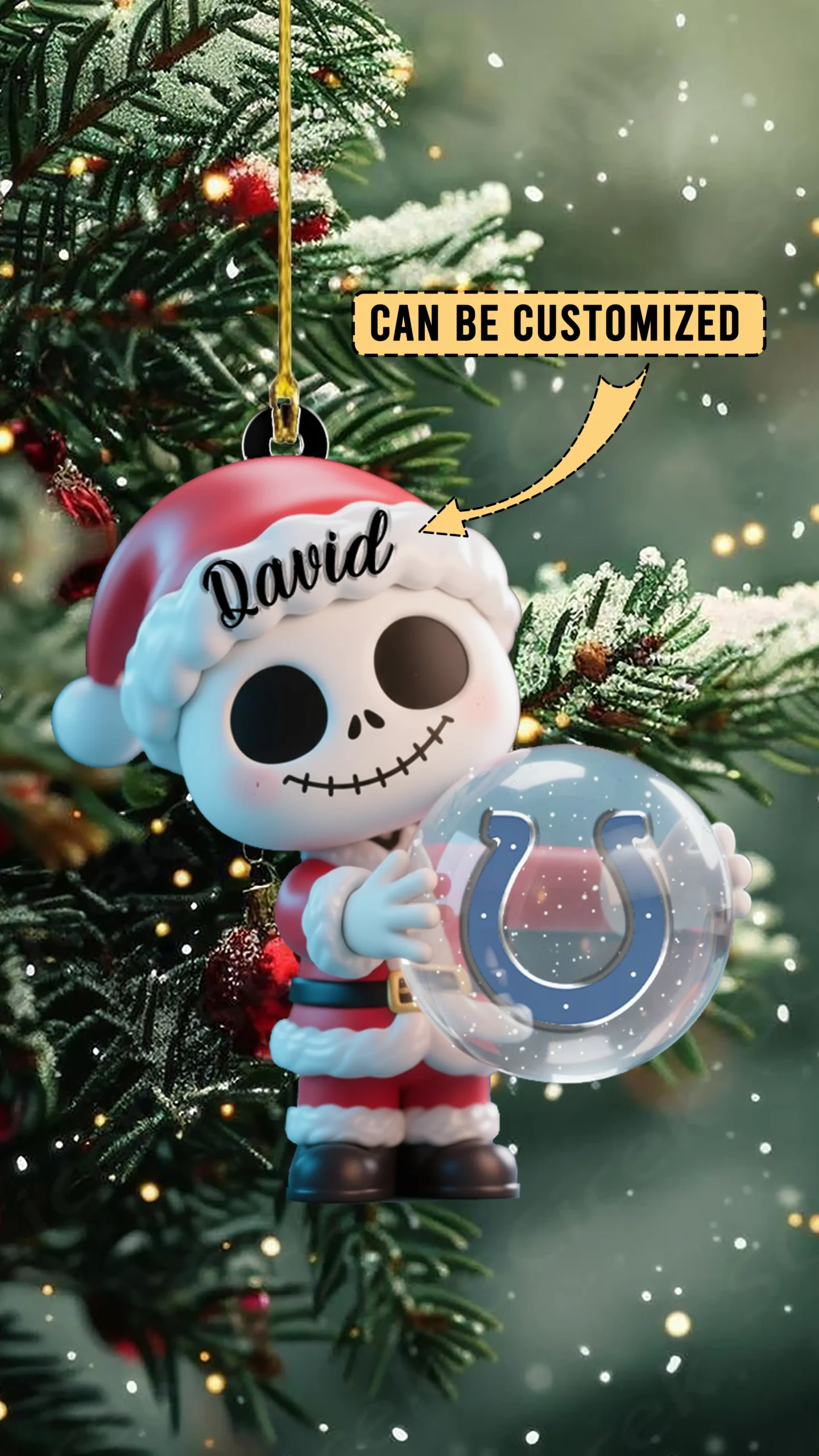 Sportswearmerch Indianapolis Colts NFL x The Nightmare Before Christmas Acrylic Ornament Gift For Fans