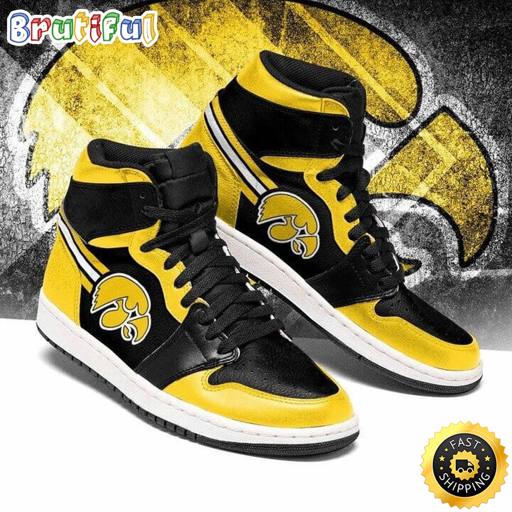 Sportswearmerch Iowa Hawkeyes NCAA AJ1 High Sneakers Shoes For Men And Women