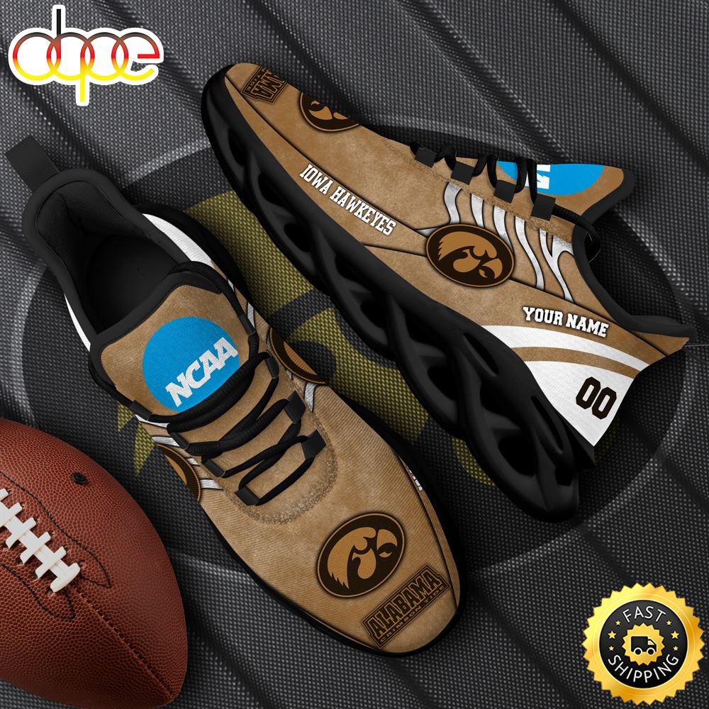 Sportswearmerch Iowa Hawkeyes NCAA Black Max Soul Shoes Sneakers For Men And Women