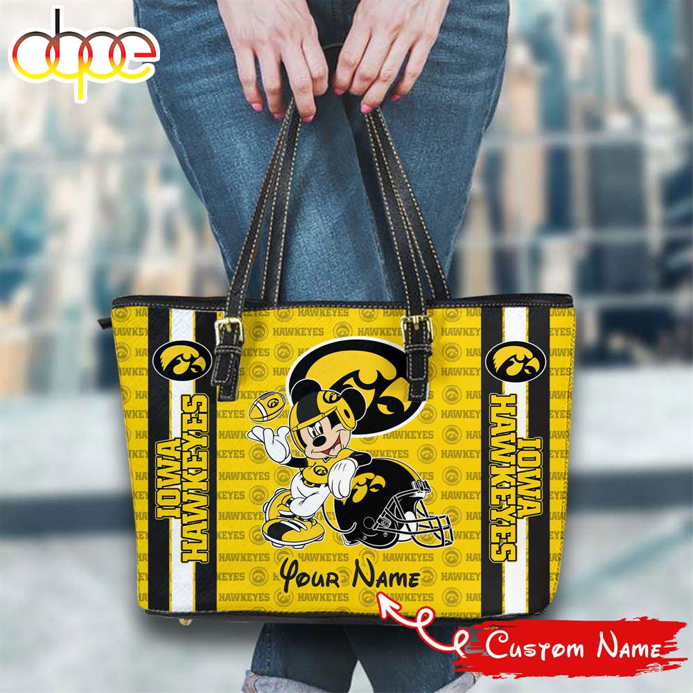 Sportswearmerch Iowa Hawkeyes NCAA Mickey Women Leather Tote Bag For Fan