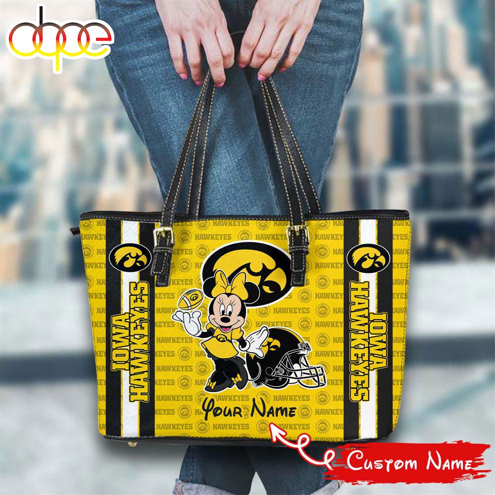 Sportswearmerch Iowa Hawkeyes NCAA Minnie Women Leather Tote Bag For Fan