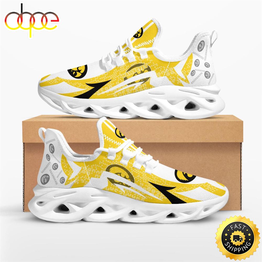 Sportswearmerch Iowa Hawkeyes NCAA Symbol Geometric Pattern Max Soul Shoes Sneakers For Men And Women