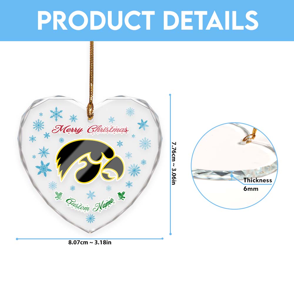 Sportswearmerch Iowa Hawkeyes NCAA x Christmas Glass Ornament Gift For Fans