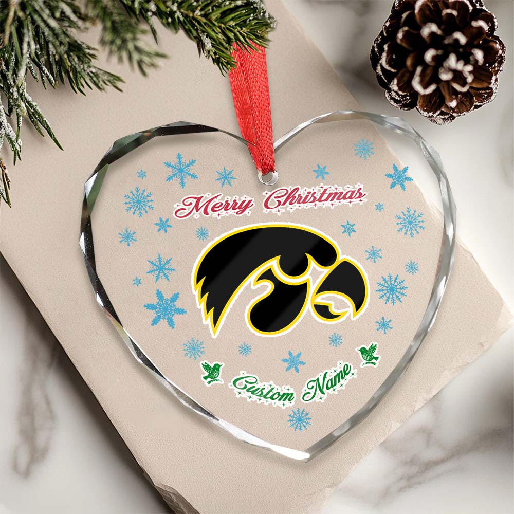 Sportswearmerch Iowa Hawkeyes NCAA x Christmas Glass Ornament Gift For Fans