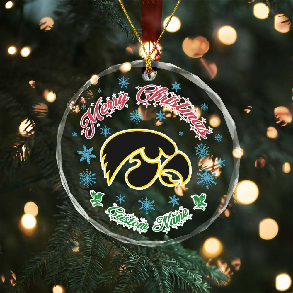 Sportswearmerch Iowa Hawkeyes NCAA x Christmas Glass Ornament Gift For Fans