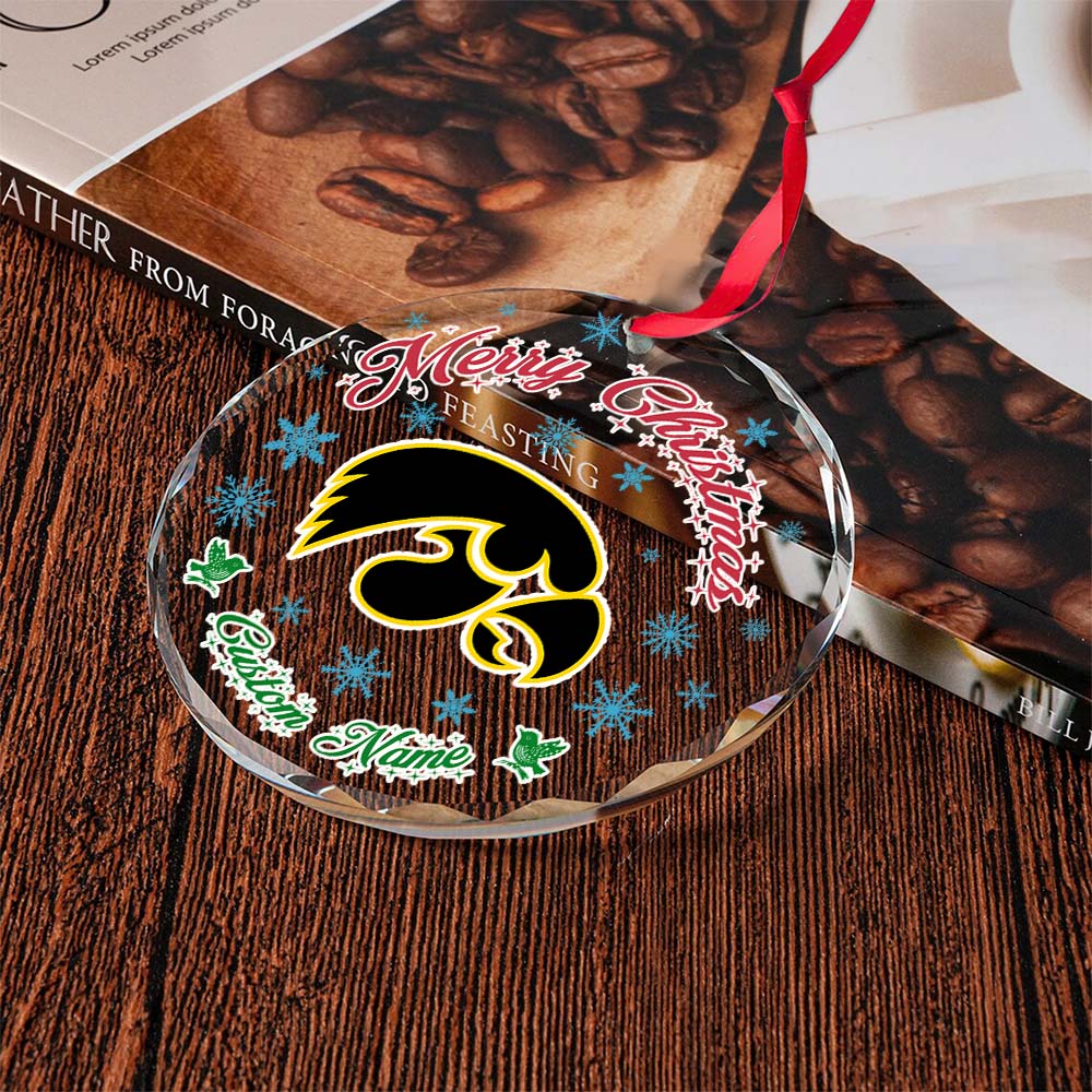 Sportswearmerch Iowa Hawkeyes NCAA x Christmas Glass Ornament Gift For Fans