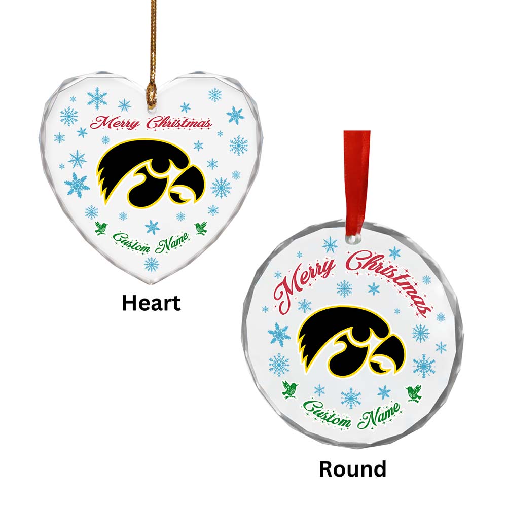 Sportswearmerch Iowa Hawkeyes NCAA x Christmas Glass Ornament Gift For Fans
