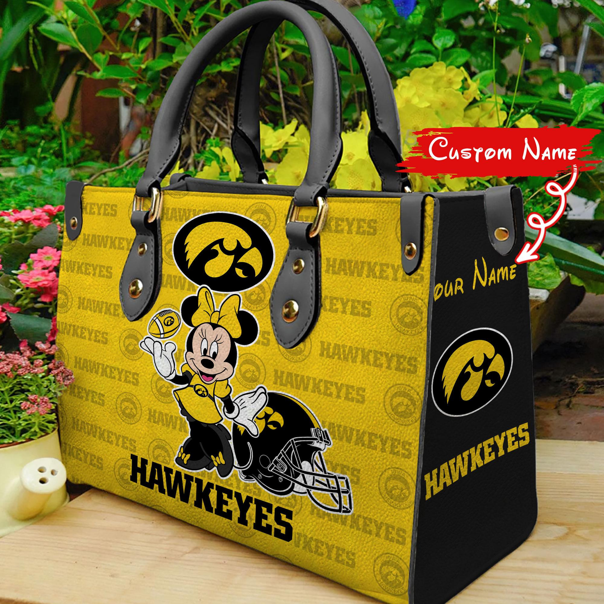 Sportswearmerch Iowa Hawkeyes NCAA x Minnie Women Leather Handbag For Fan