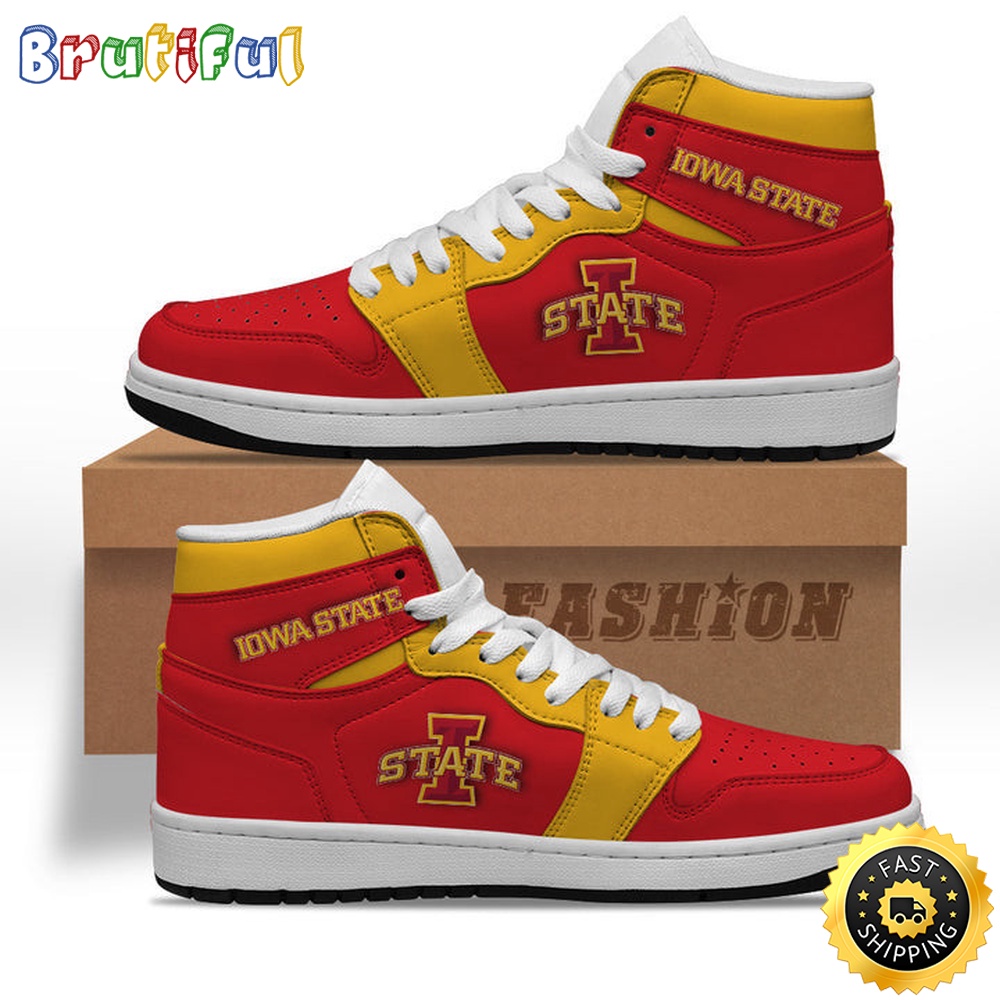 Sportswearmerch Iowa State Cyclones NCAA Cardinal AJ1 High Sneakers Shoes For Men And Women
