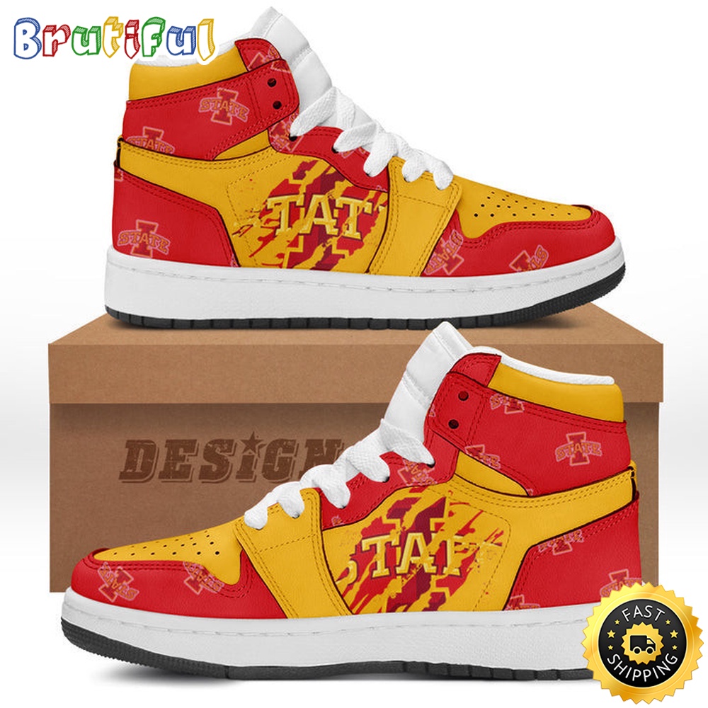 Sportswearmerch Iowa State Cyclones NCAA Cardinal AJ1 High Sneakers Shoes For Men And Women