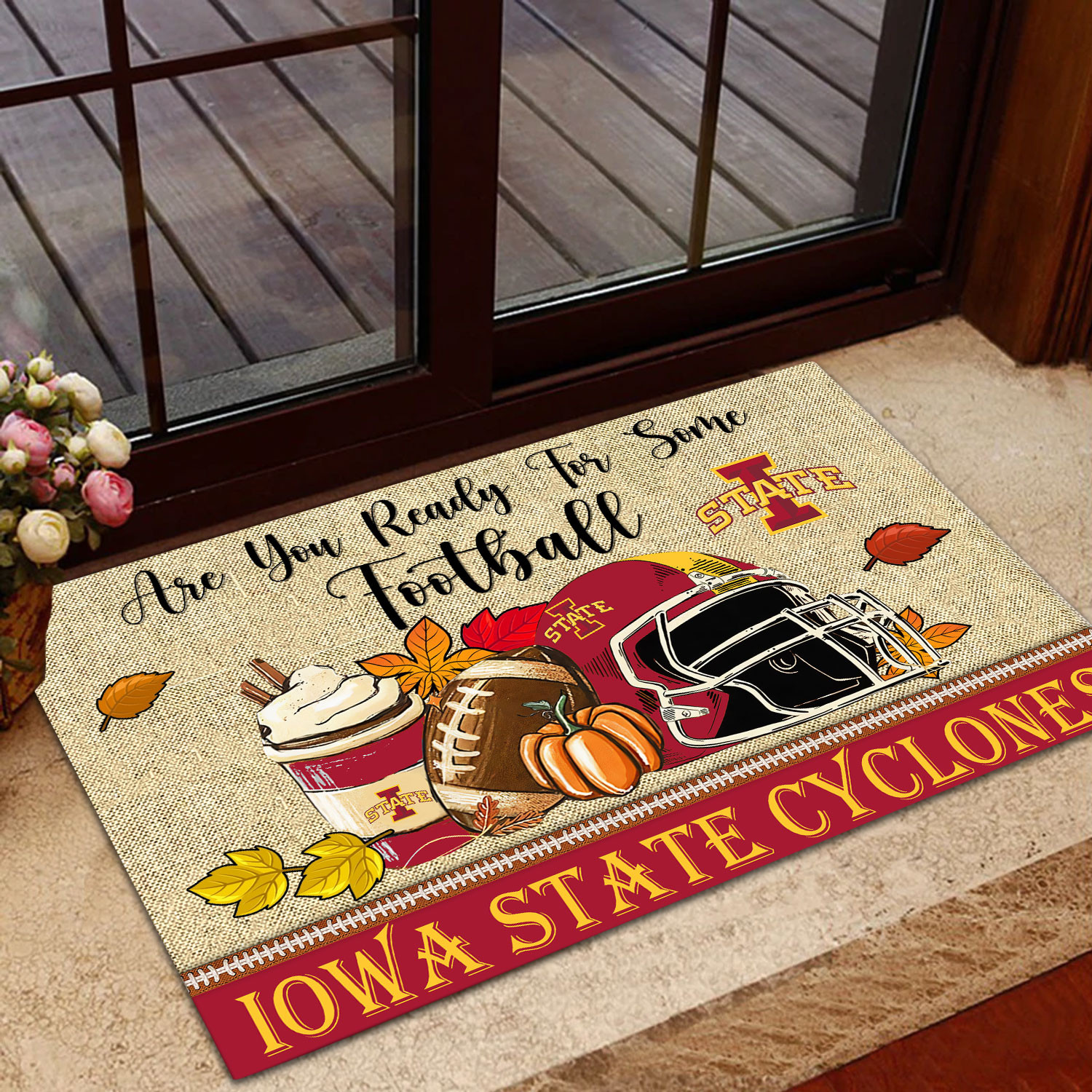 Sportswearmerch Iowa State Cyclones NCAA Fall Football Custom Doormat For Fan