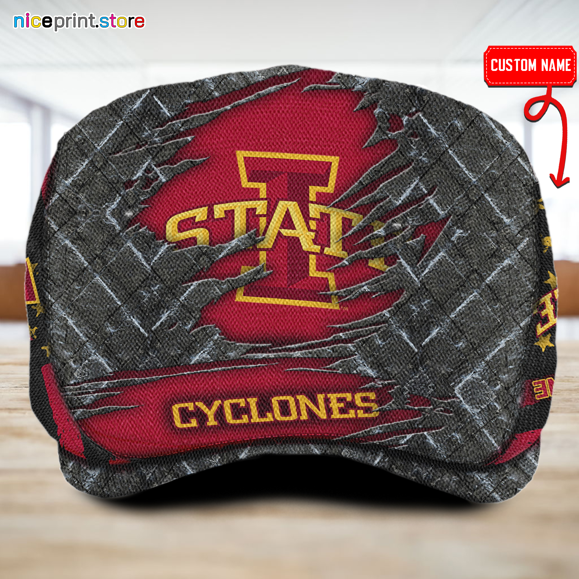 Sportswearmerch Iowa State Cyclones NCAA Flat Cap For Fan